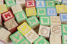 Vintage Wooden Alphabet Shapes