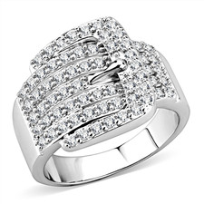 Ladies buckle ring cz chunky