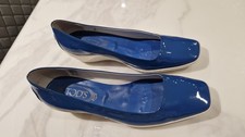 Tods blue patent leather