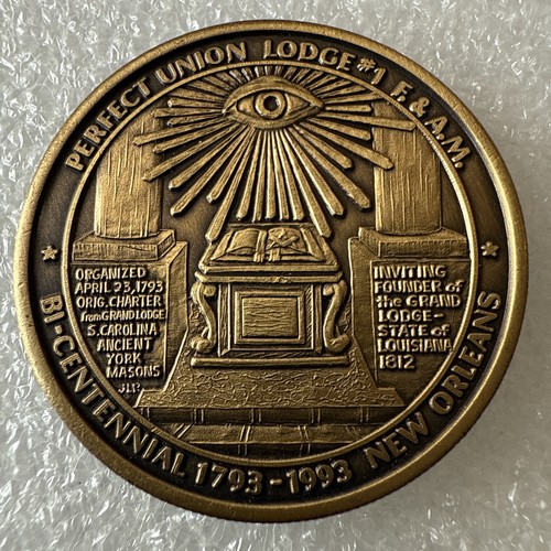 Masonic bronze medallion - medallion,