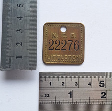 Vintage LITTLETON COLLIERY #22276 Brass Miners Original Lamp Check.