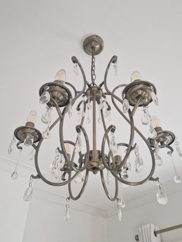 Pair metal chandelier - of,