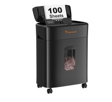 Paper Shredder Heavy Duty 100 Sheets Micro Cut/Credit Card 16L Pullout Bin 60min
