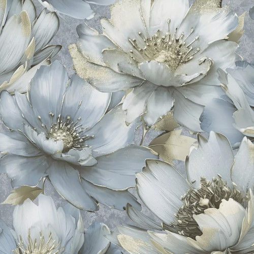 Blue floral wallpaper - floral,