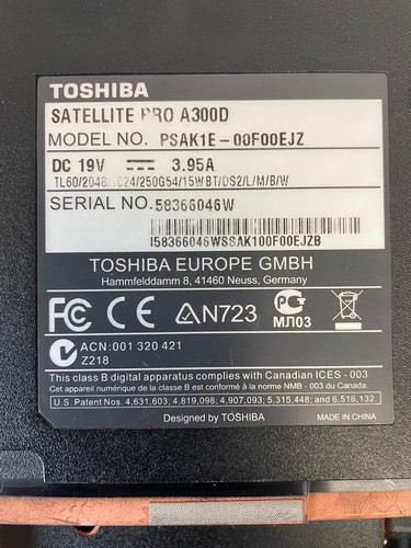 Toshiba satellite pro a300d - satellite,