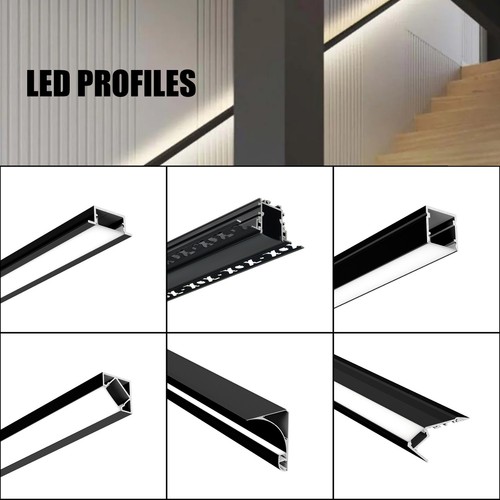 Black aluminium led strip - led,