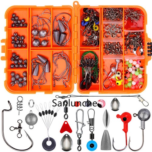 246pcs box texas rigs tackle - 246pcs/box,