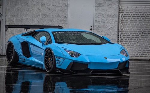 Lamborghini aventador blue - lamborghini,