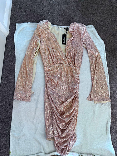 Boohoo gold sequin mini - sequin,
