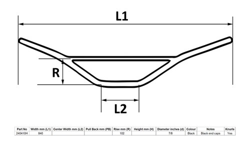 Handlebar trail black 4 - handlebar, 7/8"