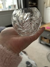 Vintage Cut Crystal Rose Bowl