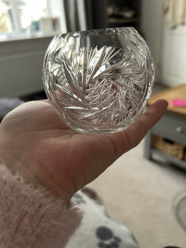 Vintage cut crystal - cut, rose