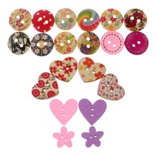  50pcs Assorted Buttons: Retro Style Colorful Sewing Buttons - Mixed Shapes And