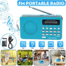 Portable Digital FM Radio with USB Stick Micro SD Card MP3 Player Speaker UK