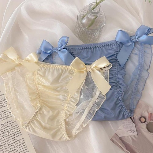 Ruffled satin silk knickers - ruffled,