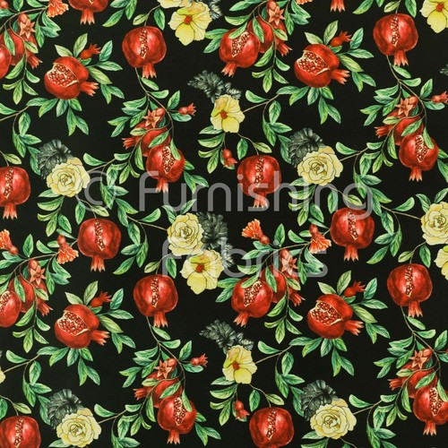Pomegranate floral black red - pomegranate,