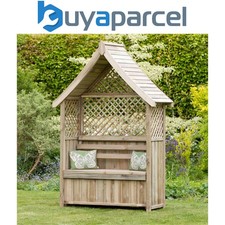 Zest Norfolk Arbour Wooden Garden Seat & Storage Box Trellis Sides