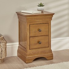 French Louis Oak 2 Drawer Slim