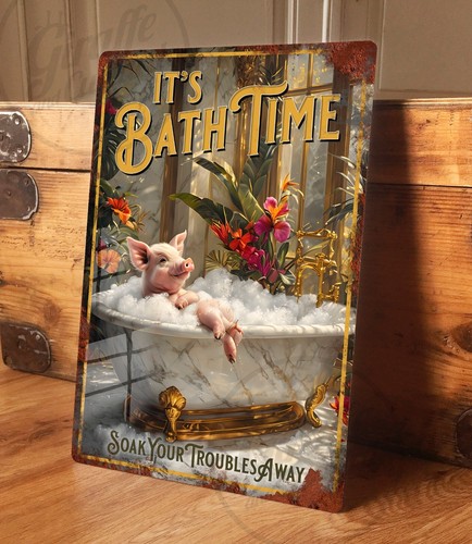Pig bathroom metal - bathroom, sign