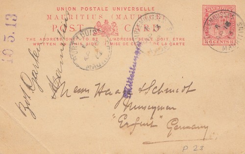Mauritius 1913 post card - 1913:,