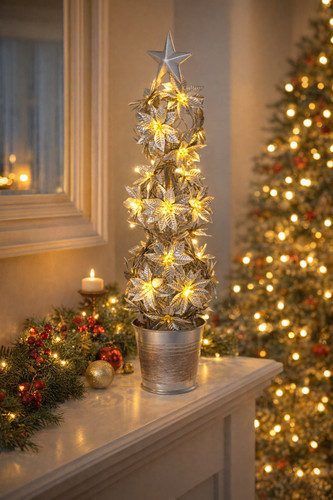 Iron led pre lit christmas - lit,