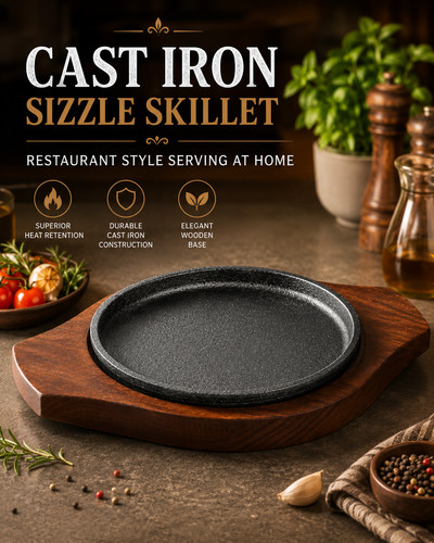Cast iron sizzle skillet - iron,