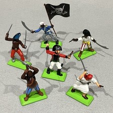 Britains Compatible Deetail 6x PIRATES Soldiers (DSG) Original Metal Bases