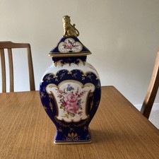 Royal Crown Derby Vase Cobalt Blue  12inch Tall
