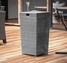 Outdoor Trash Can with Lid by Nestl - Wicker Garbage Can Outside Trash Container