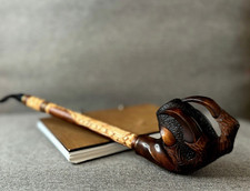 DRAGON CLAW 13.8' Long stem Churchwarden smoking tobacco wooden pipe Gift for hi