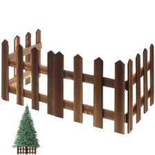 Wooden Carbonized Garden Fence 120 cm Outdoor Decorative Yard Fence Border