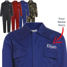Personalised Kids Boilersuit Embroidered Name stitched Childrens Overalls 