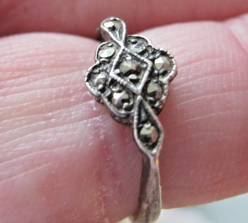 Antique marcasite solid - marcasite, silver