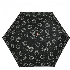 Radley Umbrella Black Compact Folding Telescopic Handbag Umbrella - Snow Globe