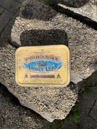 Tobacco tin old holborn - old, amber