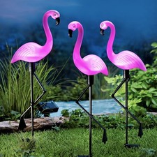 Set of 3 Flamingo LED Solar