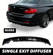 BMW 2 SERIES F22 F23 DIFFUSER GLOSS MP STYLE REAR BUMPER LIP SINGLE EXIT 14-21