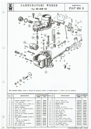 Fiat 850s weber - weber, icf