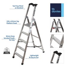 TB Davies Industrial Pro Platform Step Ladders Available in Sizes 3 - 12 Tread