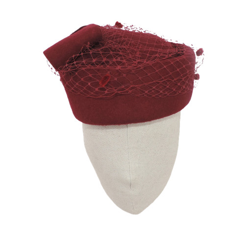 Burgundy wool felt - wool, hat