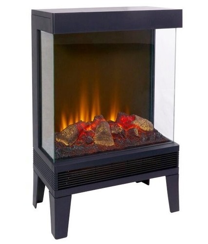 Black electric stove fire - electric,