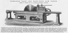 FURNESS & CO Liverpool rack & Rope Feed Saw Bench Antique Print 1885
