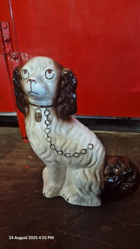 Pottery staffordshire dog - k,