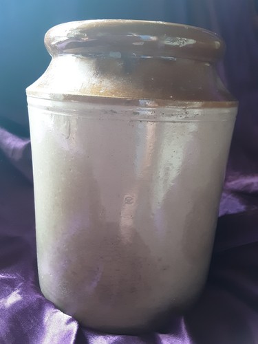 Antique two tone salt - antique, salt-glazed