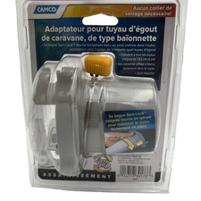 RV Bayonet Sewer Hose Adapter Spin-Lock Easy Slip No Clamp Seal Camco New