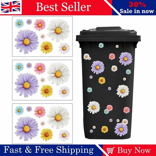 Wheelie bin stickers flowers - wheelie,