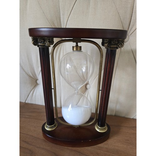Vintage wooden hourglass - wooden, sand