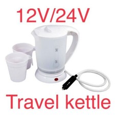 12V/24V ELECTRIC TRAVEL KETTLE 0.5 LTR COFFEE POT CIGRATTE CAR LORRY TRUCK VAN