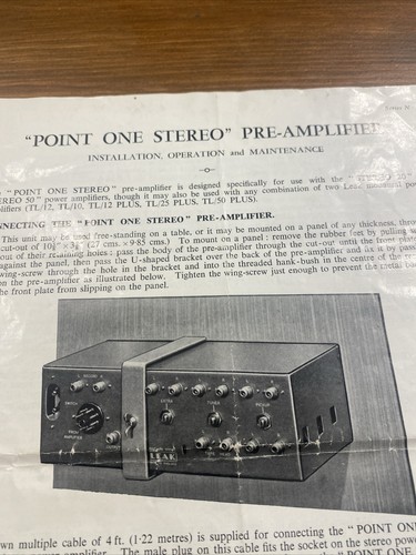 Leak pre amplifier point one - pre,