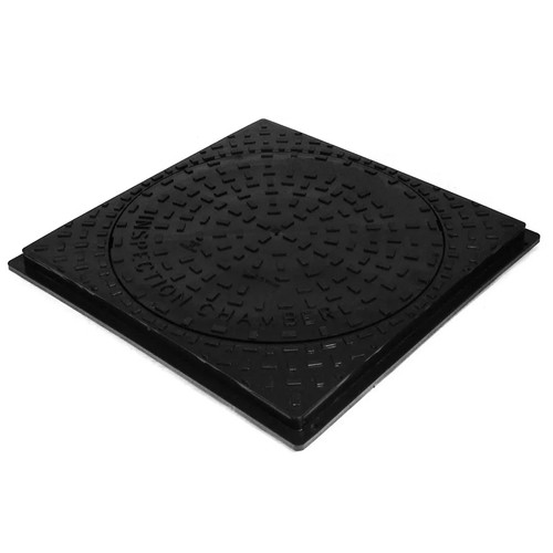 450mm black square manhole - black,